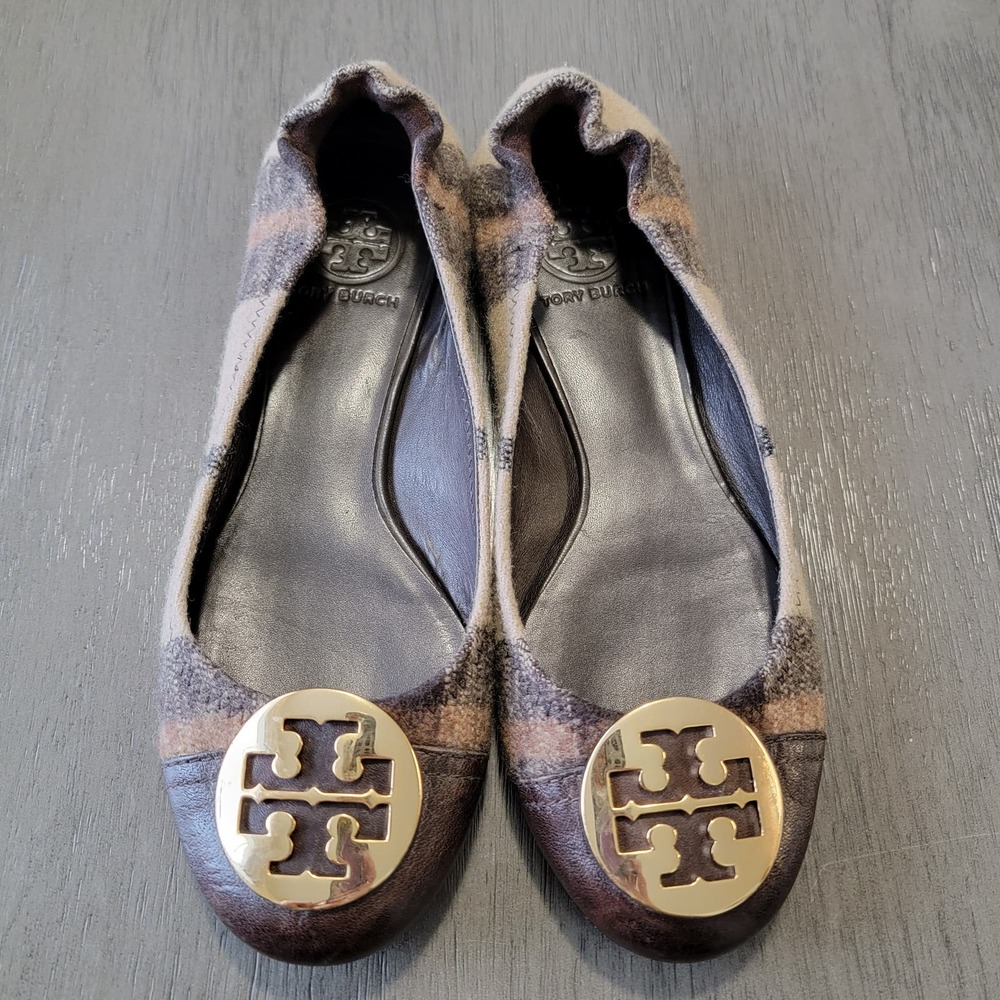 Tory Burch‎ Serena Plaid Ballet Flat Shoe Size 7